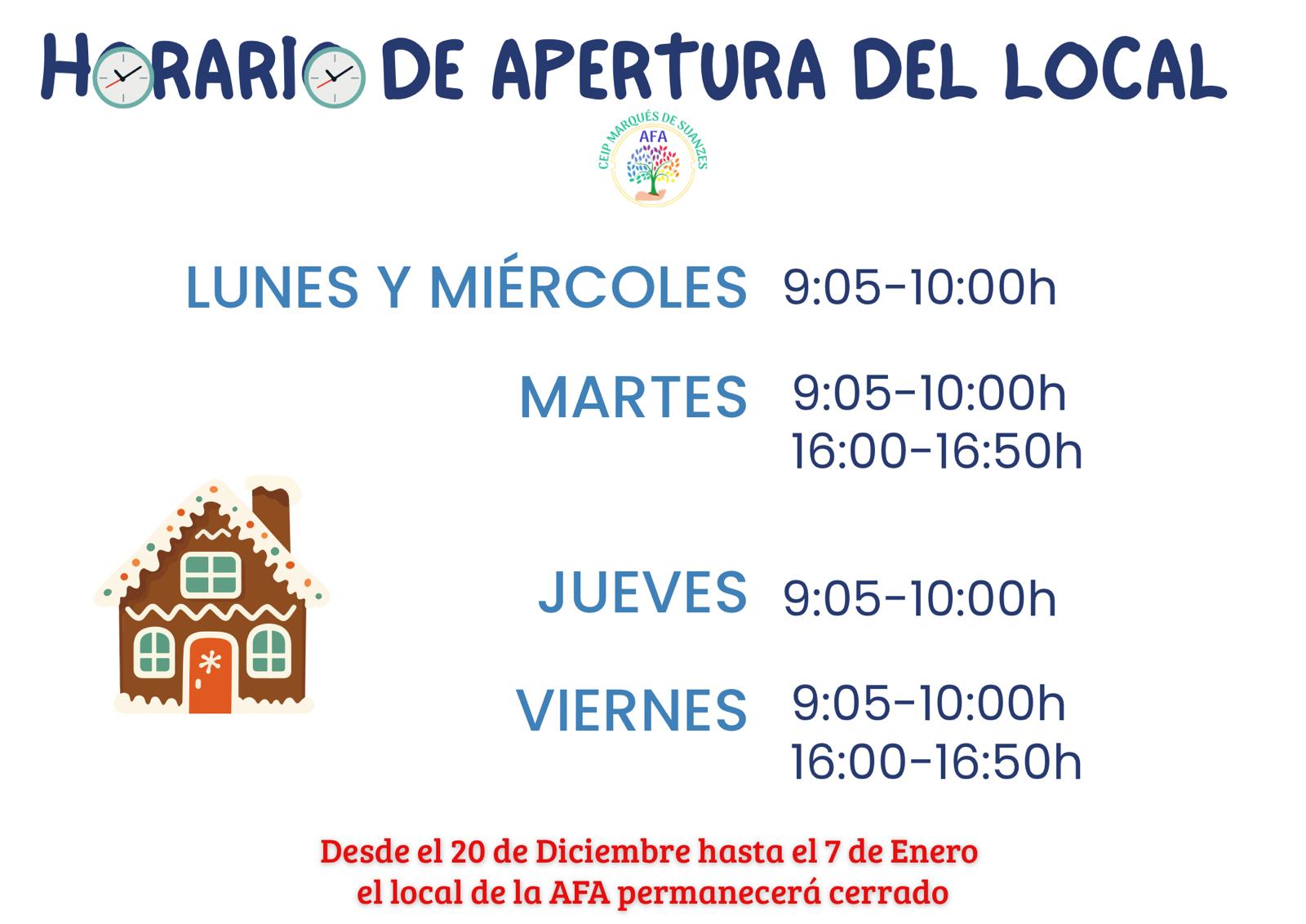 Horario del local de la AFA