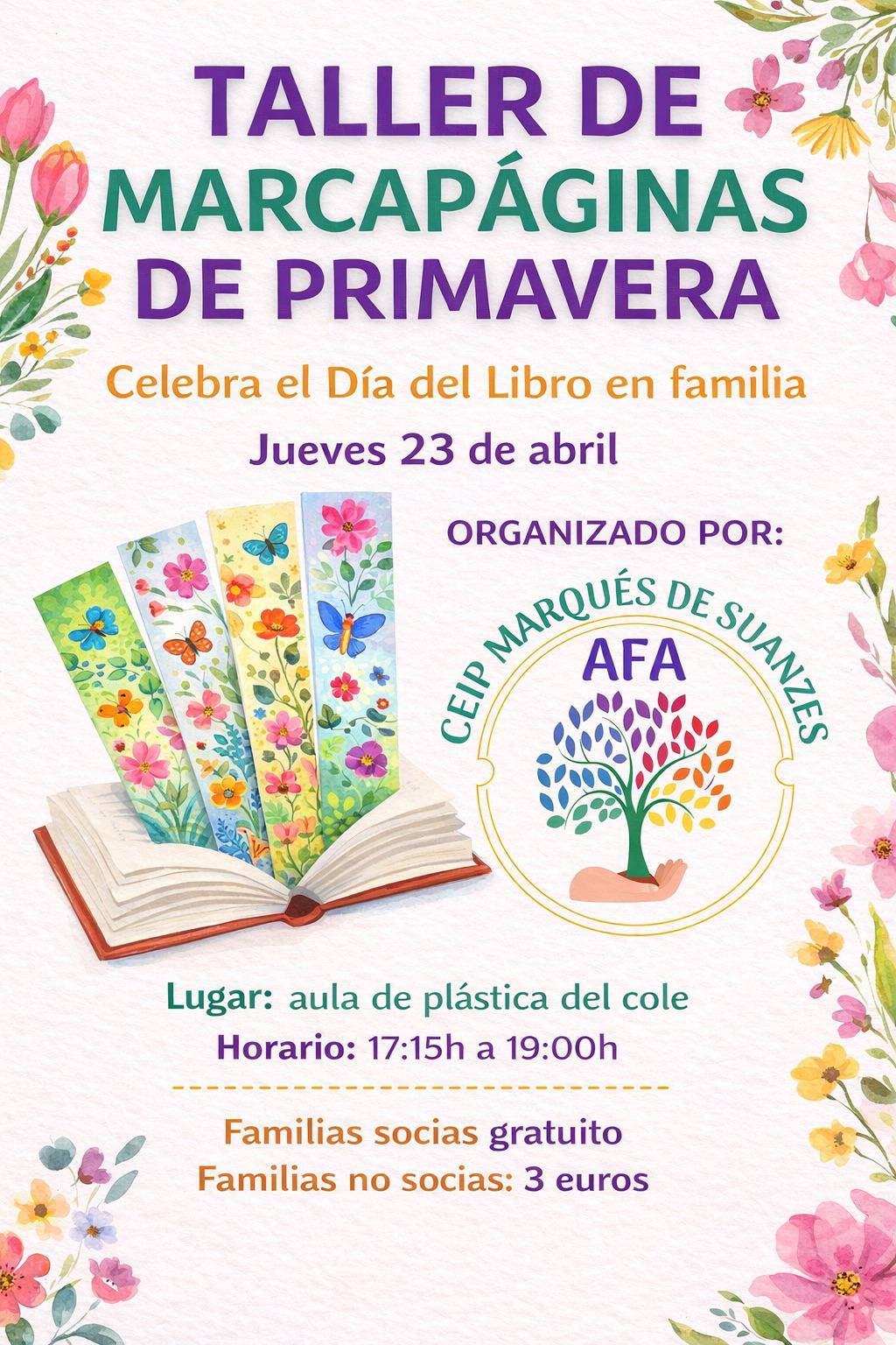 Taller de marcapáginas de primavera