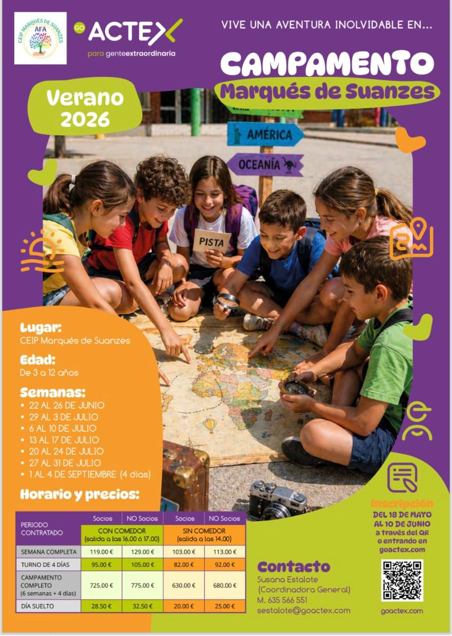¡Ya está aquí el Campamento de Verano 2026 del CEIP Marqués de Suanzes!