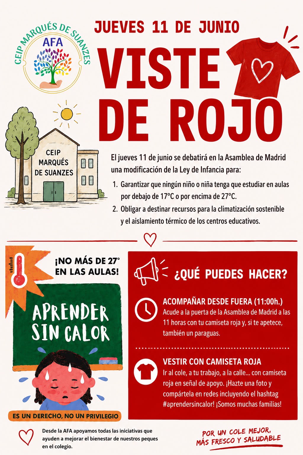 JUEVES 11 DE JUNIO: TODOS DE ROJO