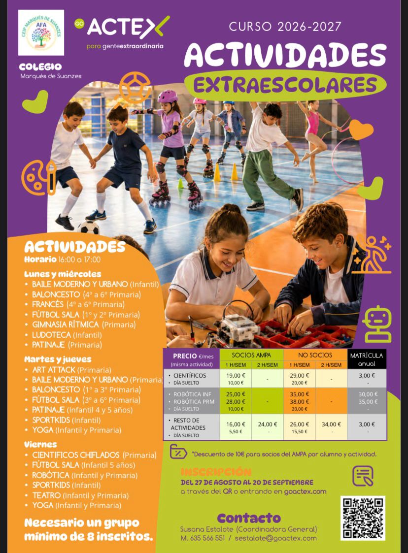 ¡EXTRAESCOLARES 2026/2027!