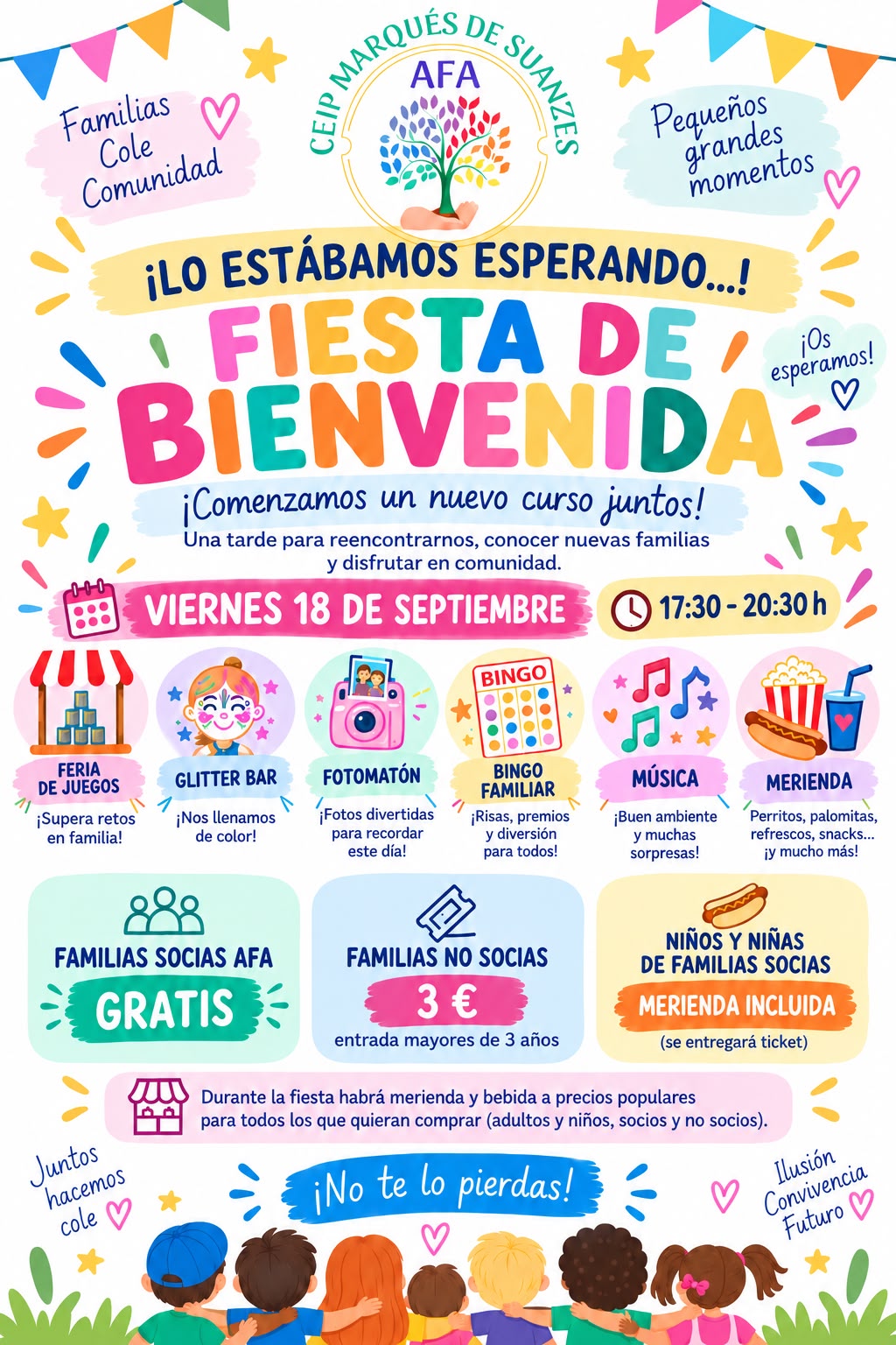 Fiesta de bienvenida: el viernes 18 de septiembre